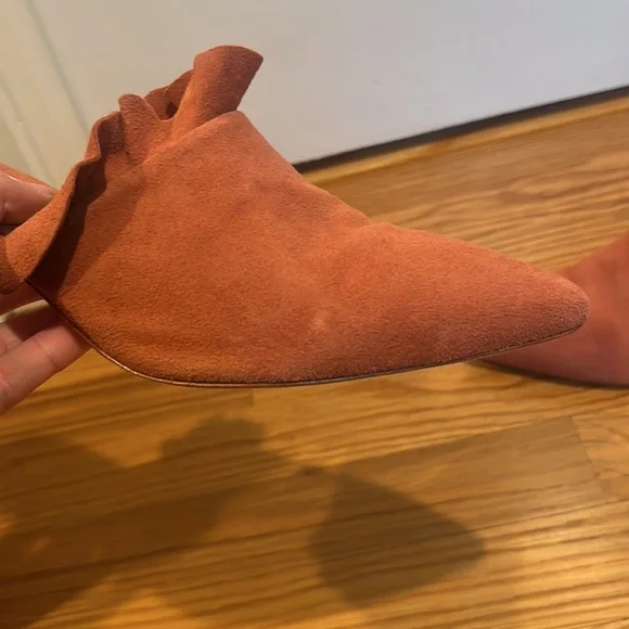 Loeffler Randall Berkley Mule Heels Suede Dusty Rose 8.5 Kitten Heel - Picture 7 of 10